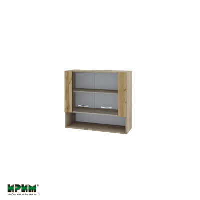 Горен модул с витринни врати и рафт АРДД-Дъб дакота-10