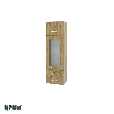 Горен модул с врата,витрина и две чекмеджета АРДД-Дъб дакота-101