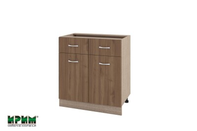 Долен модул с 2 чекмеджета,2 врати и рафт МО-Орех адмирал-26