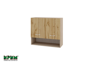 Горен модул с две врати и рафт  и ниша МДД-Дъб дакота-8