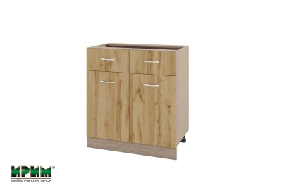 Долен модул с 2 чекмеджета,2 врати и рафт МДД-Дъб дакота-26
