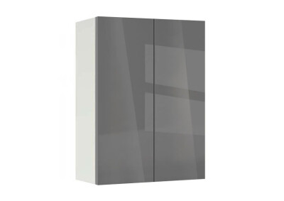 Горен модул с две врати и рафт Глосмакс 50 Бял - Антрацит