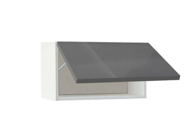 Горен модул с една хоризонтална врата Глосмакс 63Г Бял - Антрацит