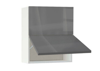 Горен модул с две хоризонтални врати Глосмакс 60Г Бял - Антрацит