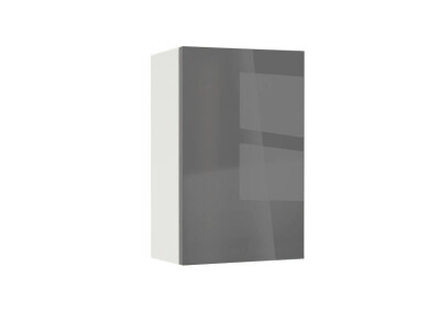 Горен модул с врата и рафт Глосмакс 4М Бял - Антрацит