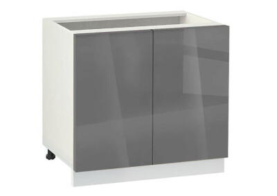 Долен модул с две врати и рафт Глосмакс 1002 Бял - Антрацит