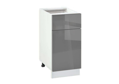 Долен модул с врата и чекмедже Глосмакс 411 Бял - Антрацит