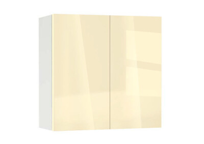 Горен модул с две врати и рафт Глосмакс 80 Бял - Айвъри