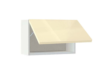 Горен модул с една хоризонтална врата Глосмакс 64Г Бял - Айвъри