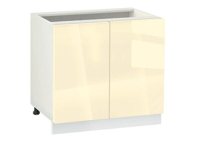 Долен модул с две врати и рафт Глосмакс 1002 Бял - Айвъри