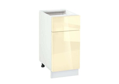 Долен модул с врата и чекмедже Глосмакс 411 Бял - Айвъри