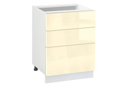 Долен модул с три чекмеджета Глосмакс 603 Бял - Айвъри