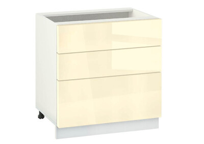 Долен модул с три чекмеджета Глосмакс 803 Бял - Айвъри