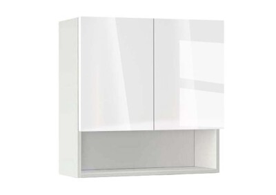 Горен модул с ниша и две врати Глосмакс 80P Бял - Алба