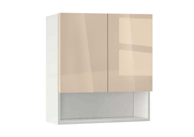 Горен модул с ниша и две врати Глосмакс 60P Бял - Визон