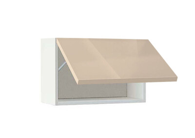 Горен модул с една хоризонтална врата Глосмакс 64Г Бял - Визон