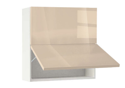 Горен модул с две хоризонтални врати Глосмакс 80Г Бял - Визон