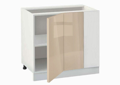 Долен модул ъглов с рафт Глосмакс 1001 Бял - Визон