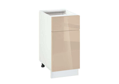 Долен модул с врата и чекмедже Глосмакс 411 Бял - Визон