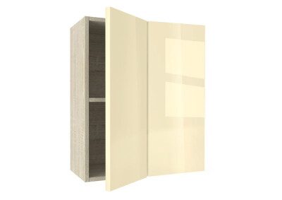 Горен модул ъглов с рафт Глосмакс 61 Сонома - Айвъри