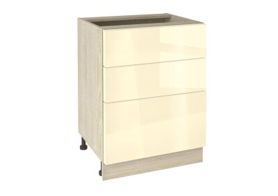 Долен модул с три чекмеджета Глосмакс 603 Сонома - Айвъри