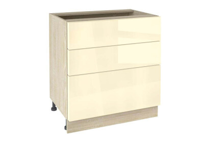 Долен модул с три чекмеджета Глосмакс 803 Сонома - Айвъри