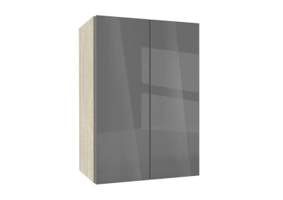 Горен модул с две врати и рафт Глосмакс 50 Сонома - Антрацит