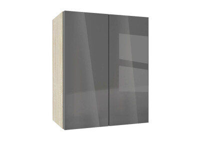 Горен модул с две врати и рафт Глосмакс 60 Сонома - Антрацит