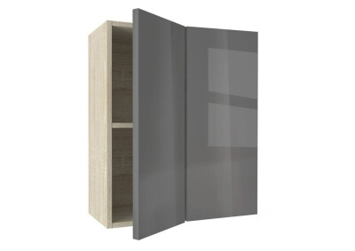 Горен модул ъглов с рафт Глосмакс 61 Сонома - Антрацит