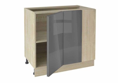 Долен модул ъглов с рафт Глосмакс 1001 Сонома - Антрацит