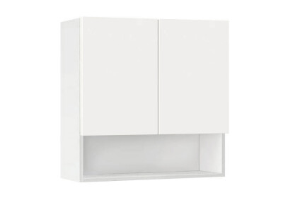 Горен модул с ниша и две врати Мат 80P Бял - Бял мат