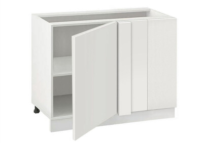 Долен модул ъглов с рафт Мат 1201 Бял - Бял мат