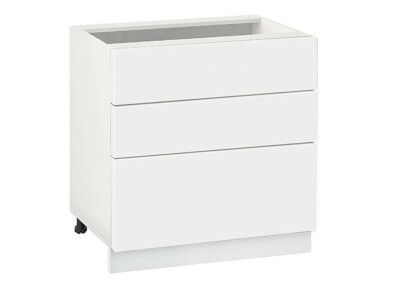 Долен модул с три чекмеджета Мат 803 Бял - Бял мат