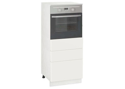 Долен модул за фурна с три чекмеджета Мат 600Ф Бял - Бял мат