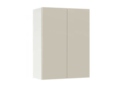 Горен модул с две врати и рафт Мат 50 Бял - Бежаво