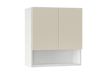 Горен модул с ниша и две врати Мат 60P Бял - Бежаво