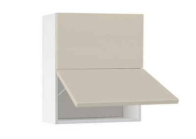 Горен модул с две хоризонтални врати Мат 60Г Бял - Бежаво