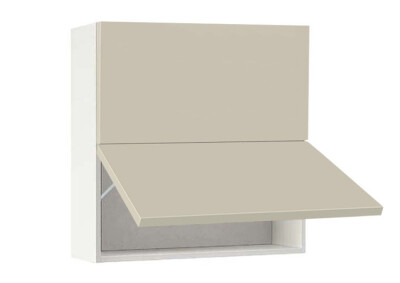 Горен модул с две хоризонтални врати Мат 80Г Бял - Бежаво