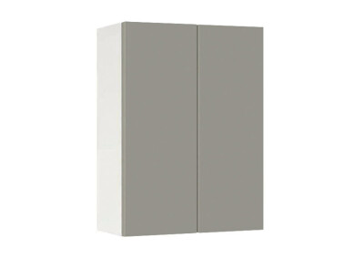 Горен модул с две врати и рафт Мат 50 Бял - Сив