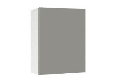 Горен модул с врата и рафт Мат 60 Бял - Сив