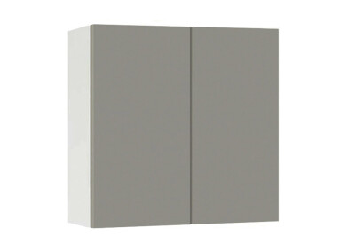 Горен модул с две врати и рафт Мат 80 Бял - Сив