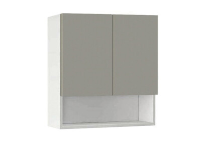 Горен модул с ниша и две врати Мат 60P Бял - Сив