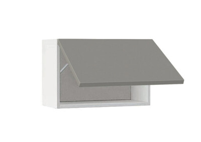 Горен модул с една хоризонтална врата Мат 64Г Бял - Сив