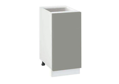 Долен модул с врата и рафт Мат 401 Бял - Сив