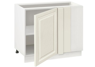 Долен модул ъглов с рафт Винтидж 1201 Бял - Каймак