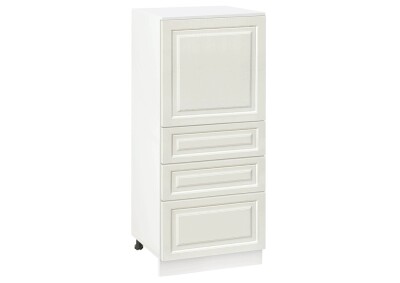 Долен модул с врата и три чекмеджета Винтидж 600К Бял - Каймак