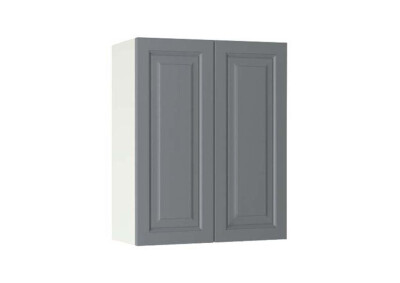 Горен модул с две врати и рафт Винтидж 60 Бял - Велвет