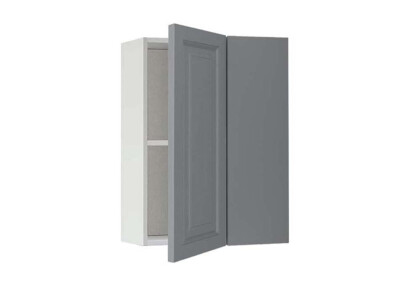 Горен модул ъглов с рафт Винтидж 61 Бял - Велвет