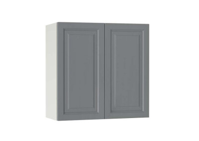 Горен модул с две врати и рафт Винтидж 80 Бял - Велвет