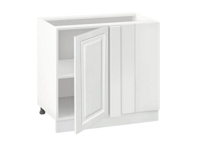 Долен модул ъглов с рафт Винтидж 1001 Бял - Бял